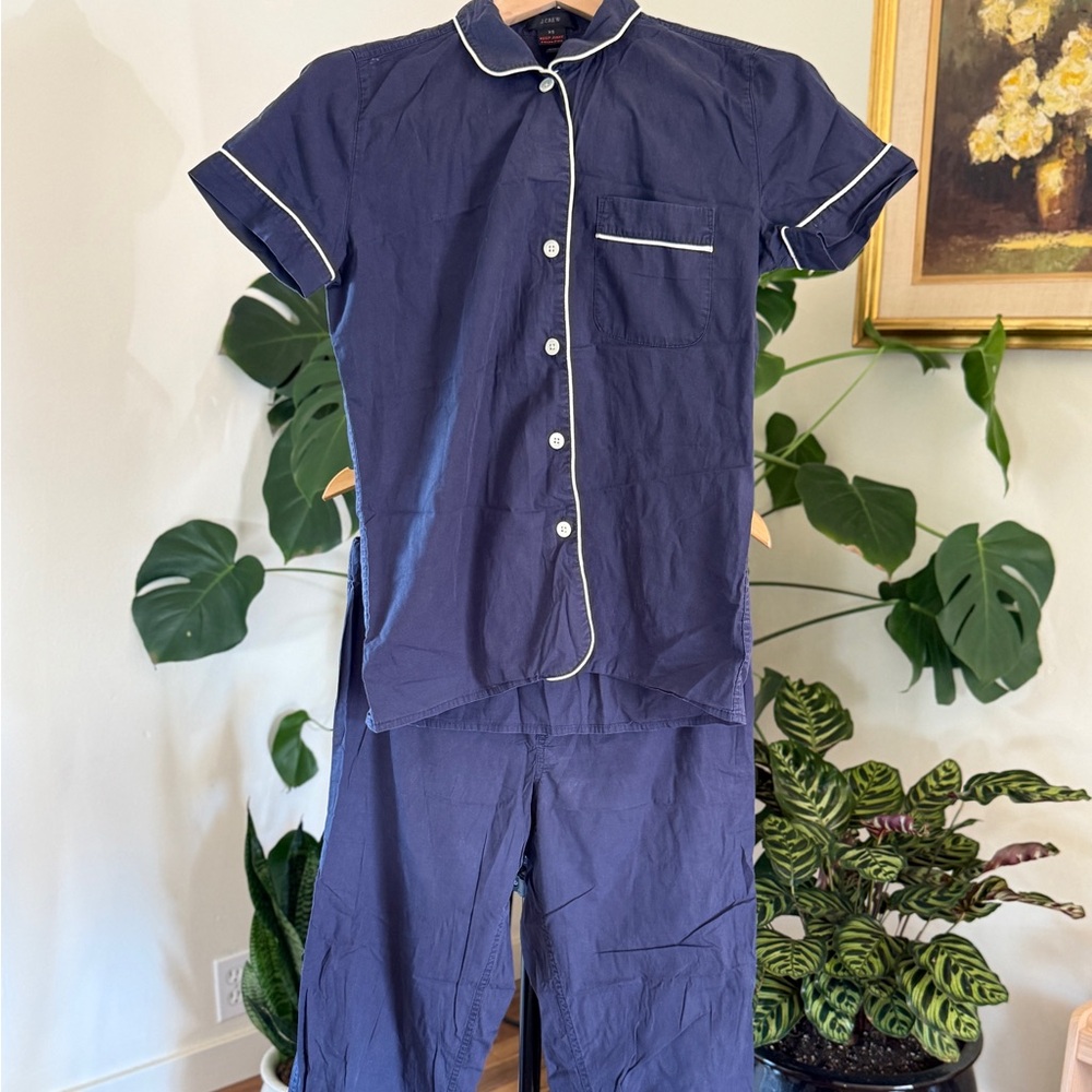 J Crew XS classic Navy PJ Set
